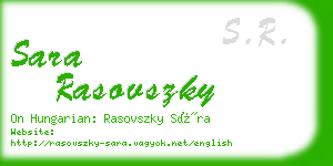 sara rasovszky business card